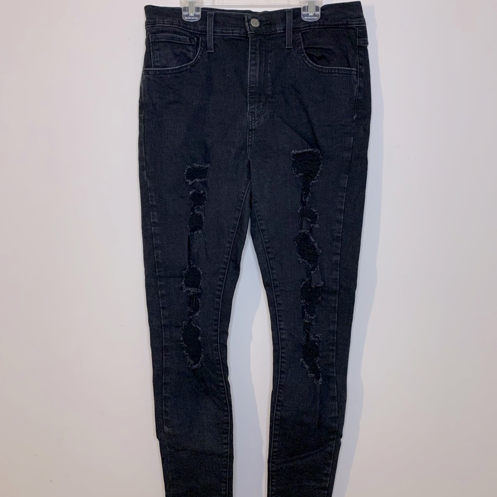 Levi 720 High rise super skinny black jeans size 30